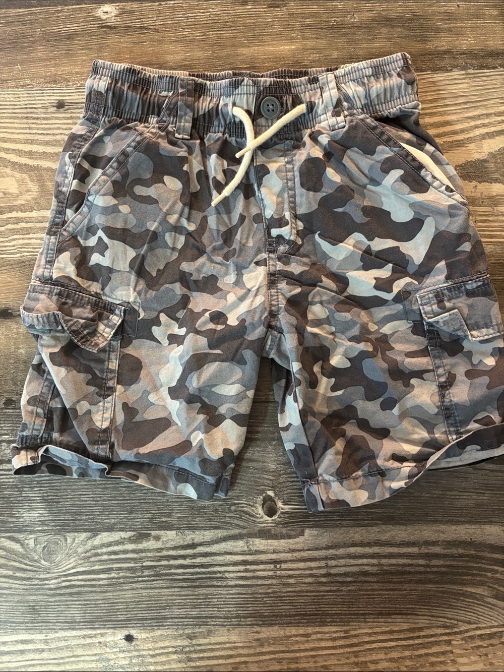 Place Boys Camo Cargo Shorts - Blue & Gray